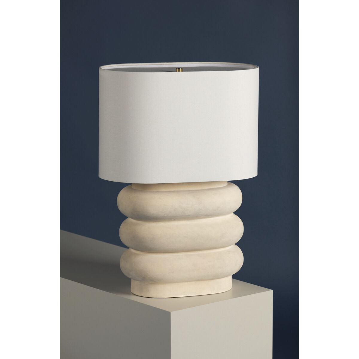 Ewing 25 inch 60.00 watt Aged Brass and Weathered Ivory Ceramic Table Lamp Portable Light