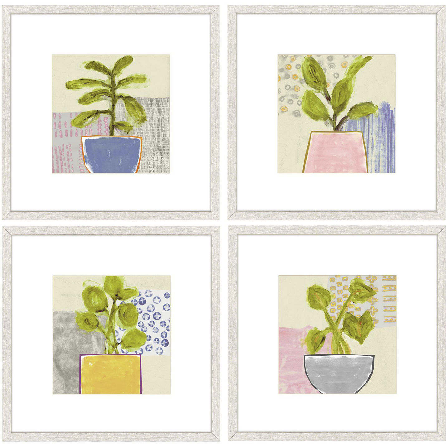 Florals Green and Blue and Pink and Yellow Framed Art, Propac
