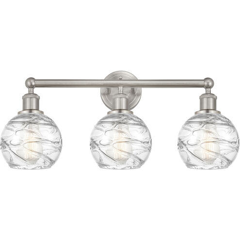 Edison Athens Deco Swirl 3 Light 24 inch Brushed Satin Nickel Bath Vanity Light Wall Light