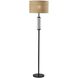 Delilah 64.5 inch 150.00 watt Black and Clear Textured Glass Floor Lamp Portable Light