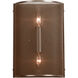 Uptown Mesh Burnished Bronze Cover Sconce Wall Light in Exposed Bulb, E12 Incandescent