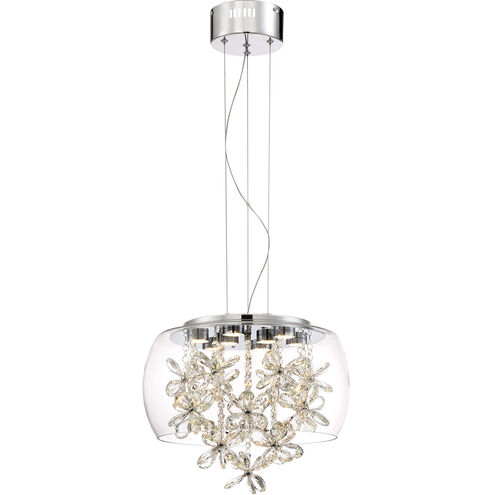 Destiny LED 15 inch Chrome with Glass Shade Pendant Ceiling Light