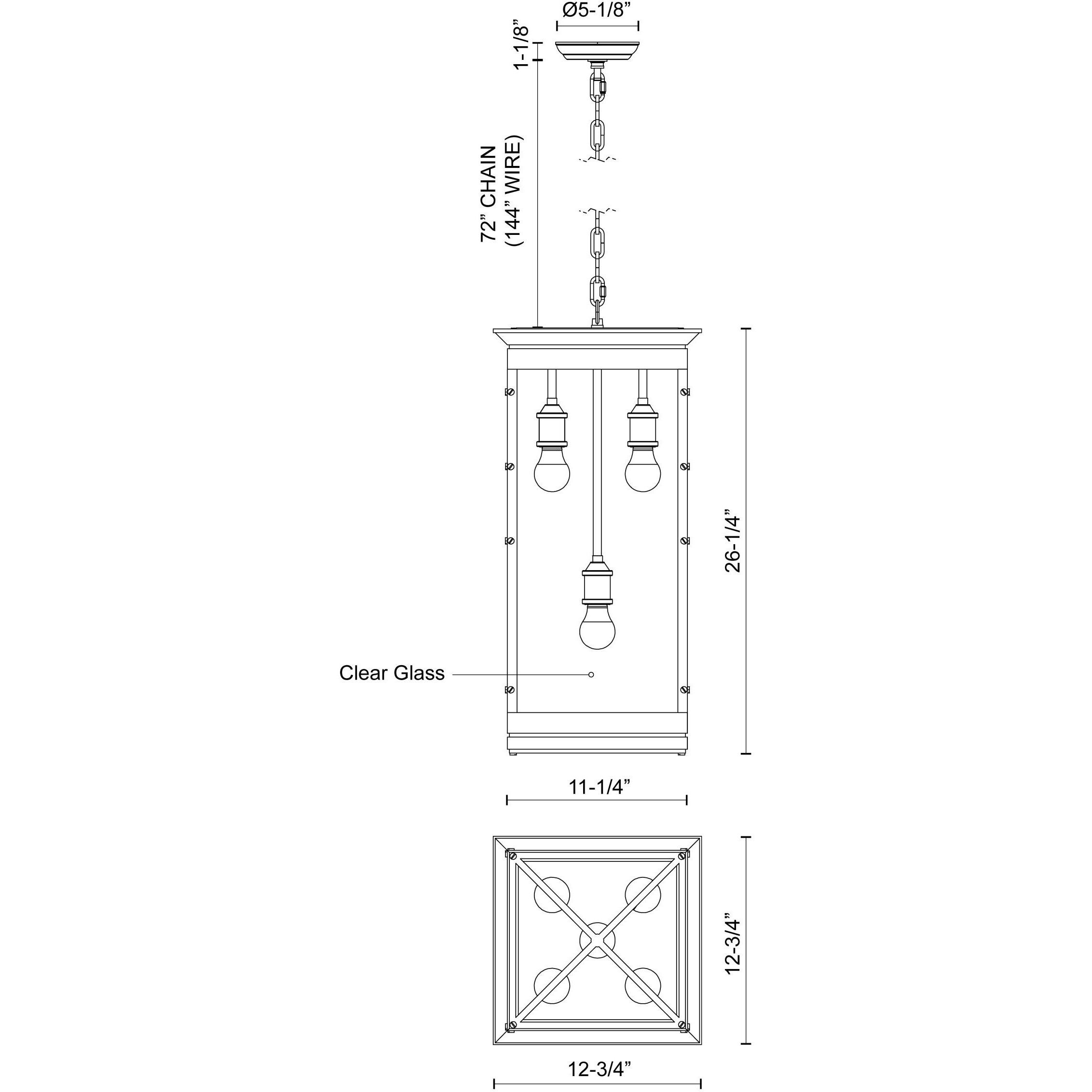 Douglas Pendant Ceiling Light in Vintage Brass