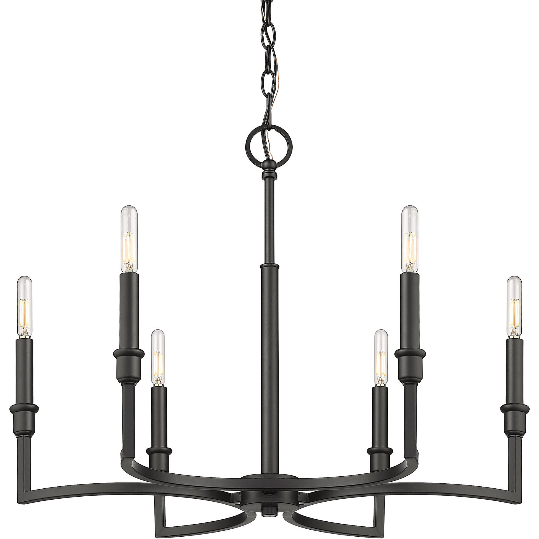 Ellyn 25 inch 60.00 watt Matte Black Chandelier Ceiling Light