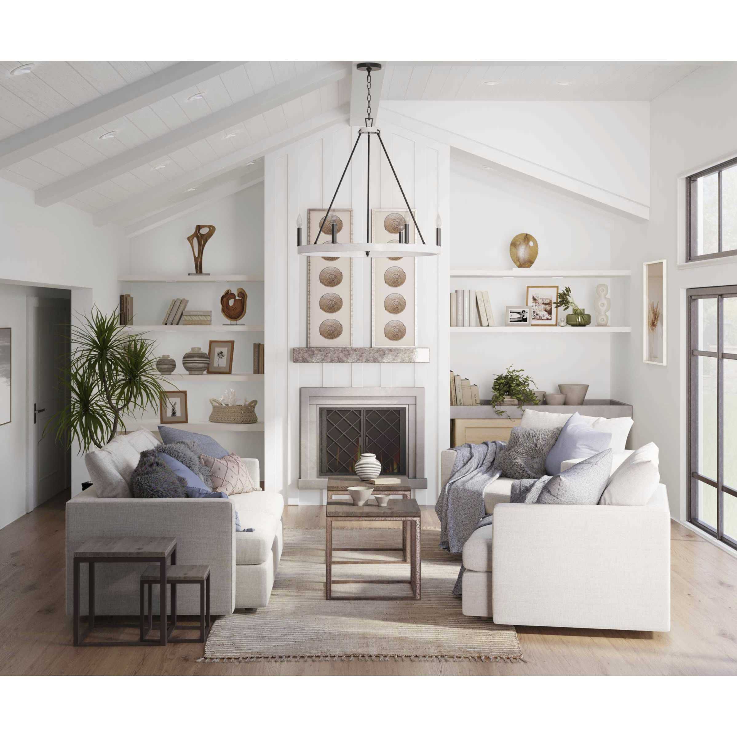 Galloway 6 Light 30 inch Matte Black Chandelier Ceiling Light