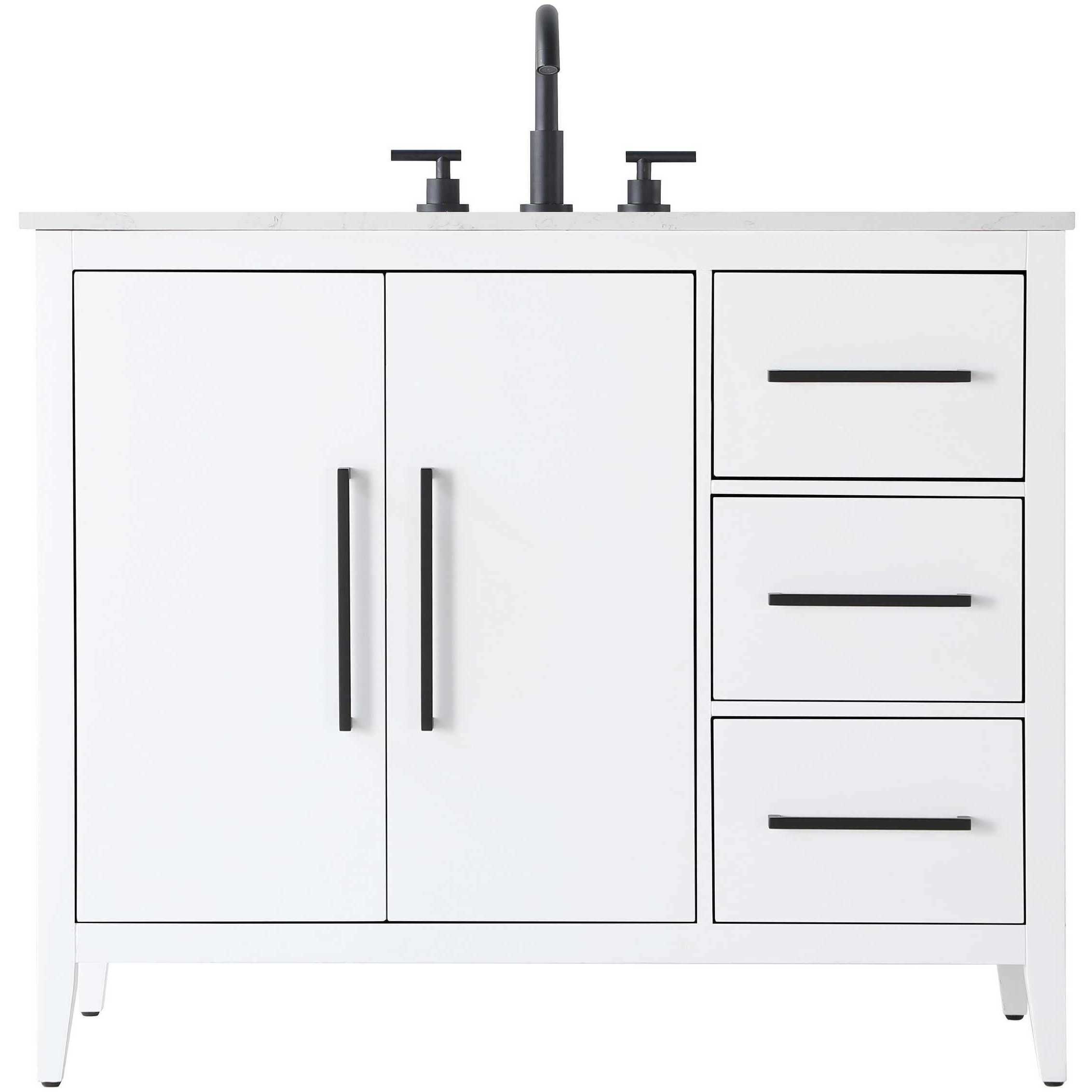Millie 42 X 35 inch White Bathroom Vanity Cabinet