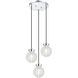 Ridge 3 Light 15.25 inch Chrome Pendant Ceiling Light in Chrome and Clear