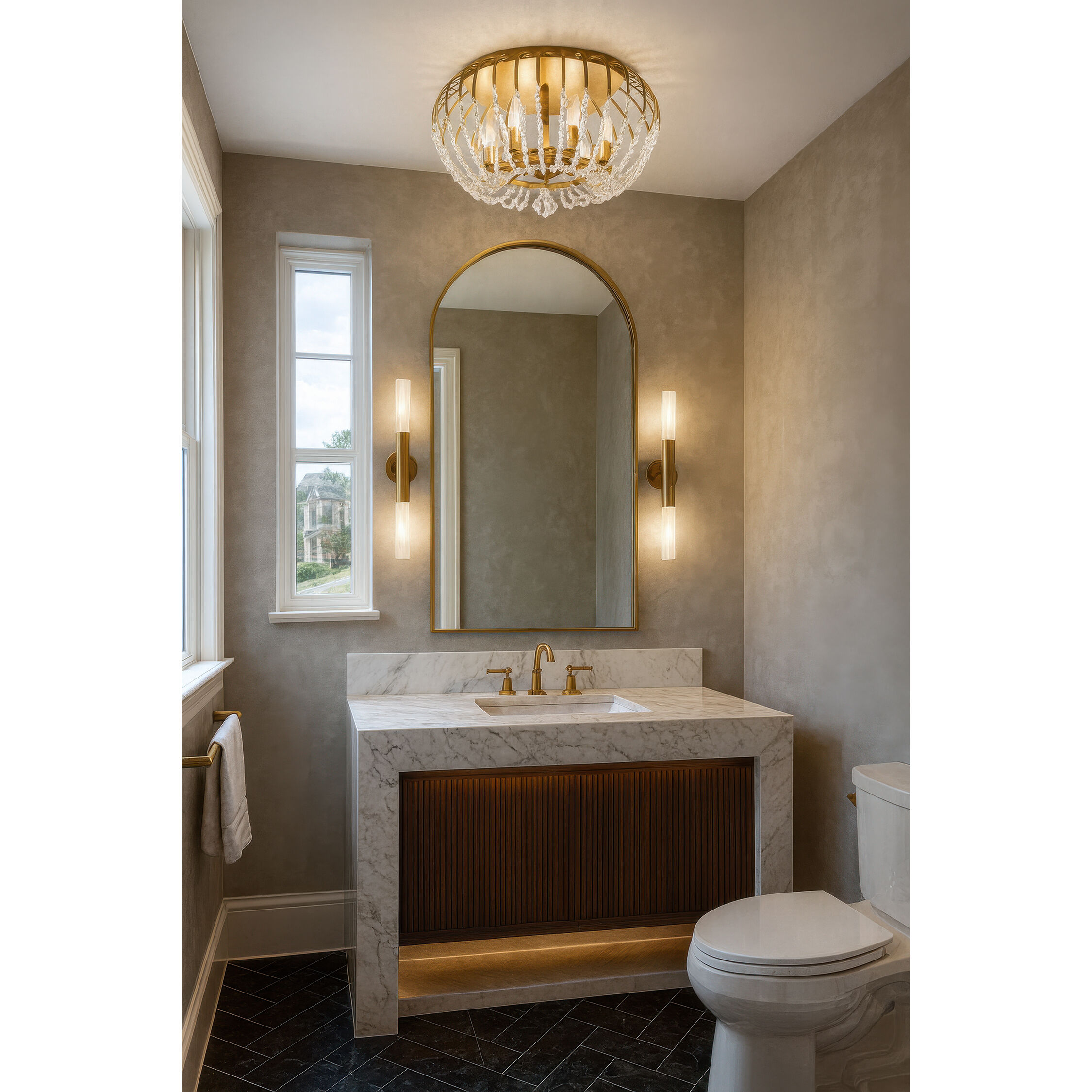 Voliere 6 Light 24.25 inch Havana Gold Semi-Flush Ceiling Light