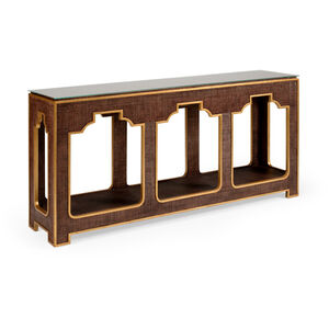 Jamie Merida 72 inch Brown/Antique Gold/Clear Console Table