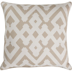 Large Zig Zag 20 inch White, Taupe Pillow Kit