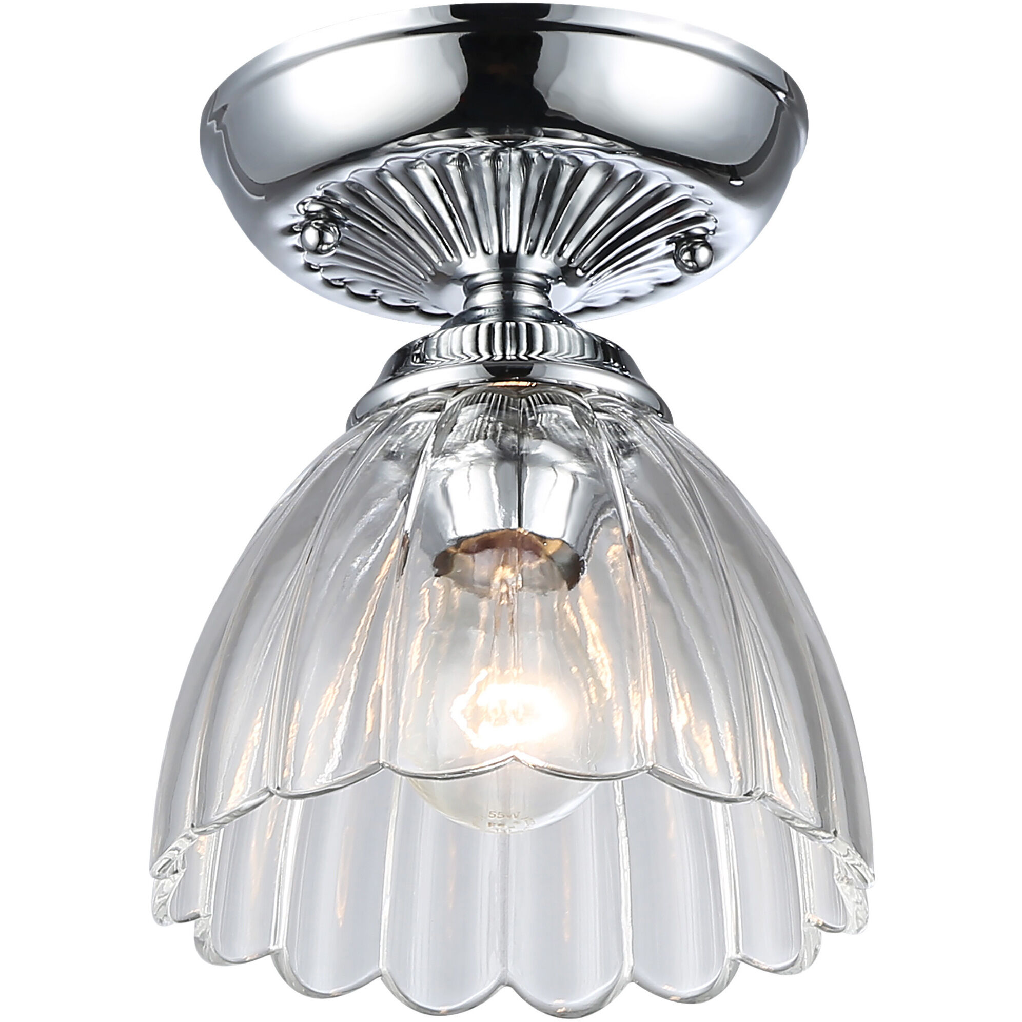 Audra 1 Light 6.88 inch Chrome Semi-Flush Mount Ceiling Light