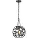 AH by Alexa Hampton Feccetta 1 Light 11 inch Midnight Black Pendant Ceiling Light