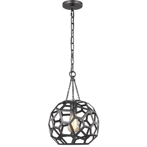 AH by Alexa Hampton Feccetta 1 Light 11 inch Midnight Black Pendant Ceiling Light