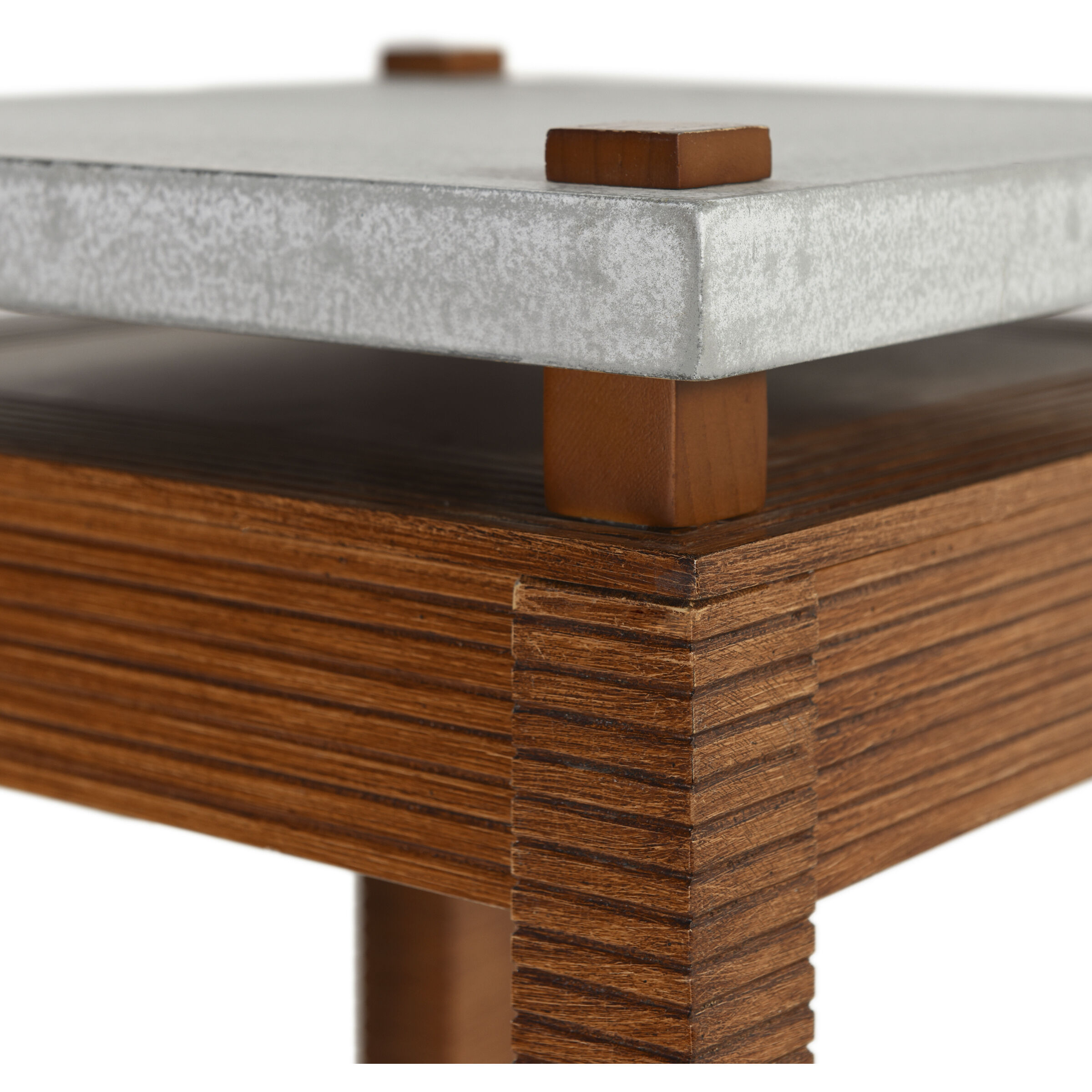 Fern Cement Gray & Zebra Cherry Plant Stand