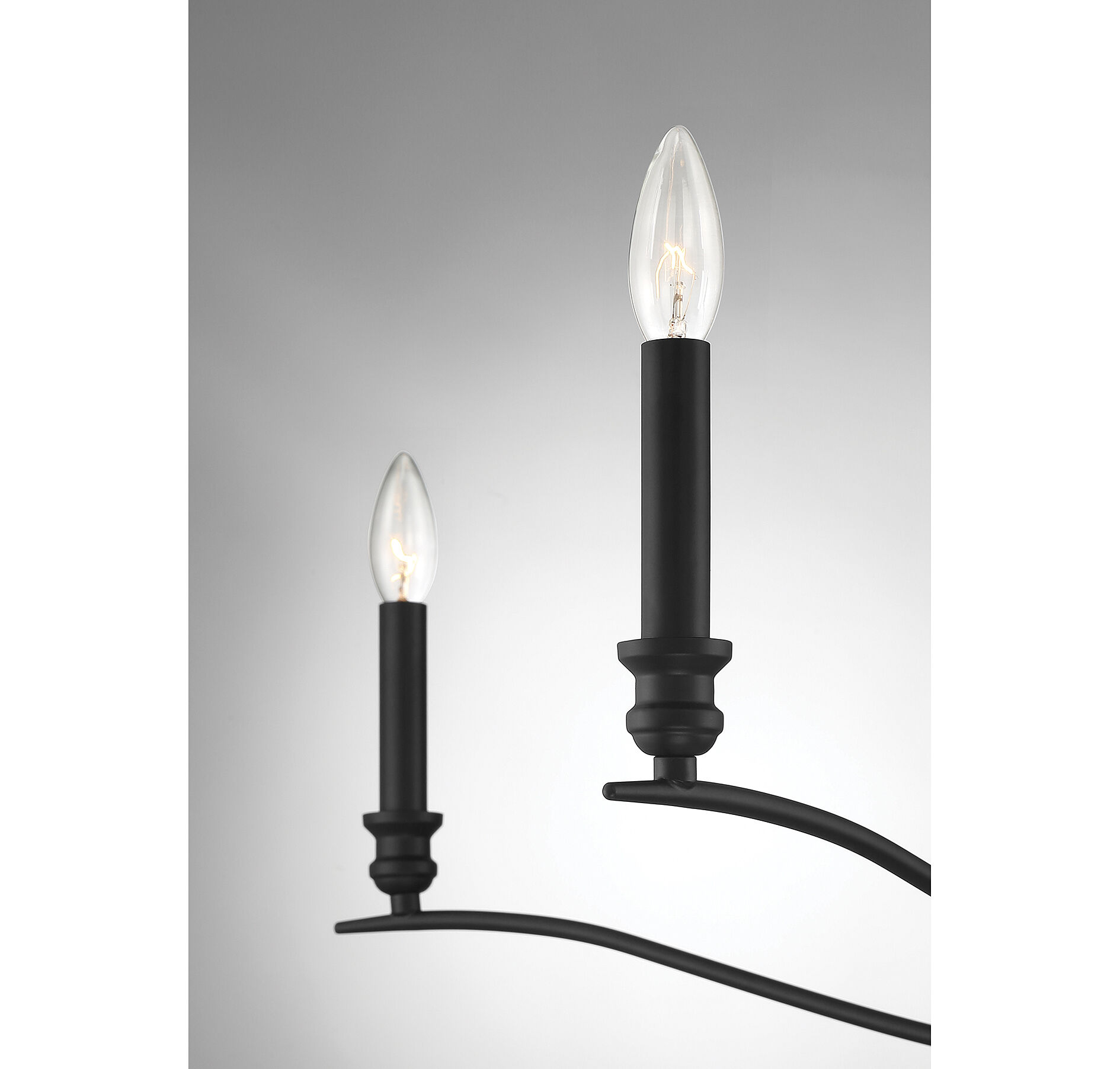 Transitional 5 Light 42 inch Matte Black Chandelier Ceiling Light