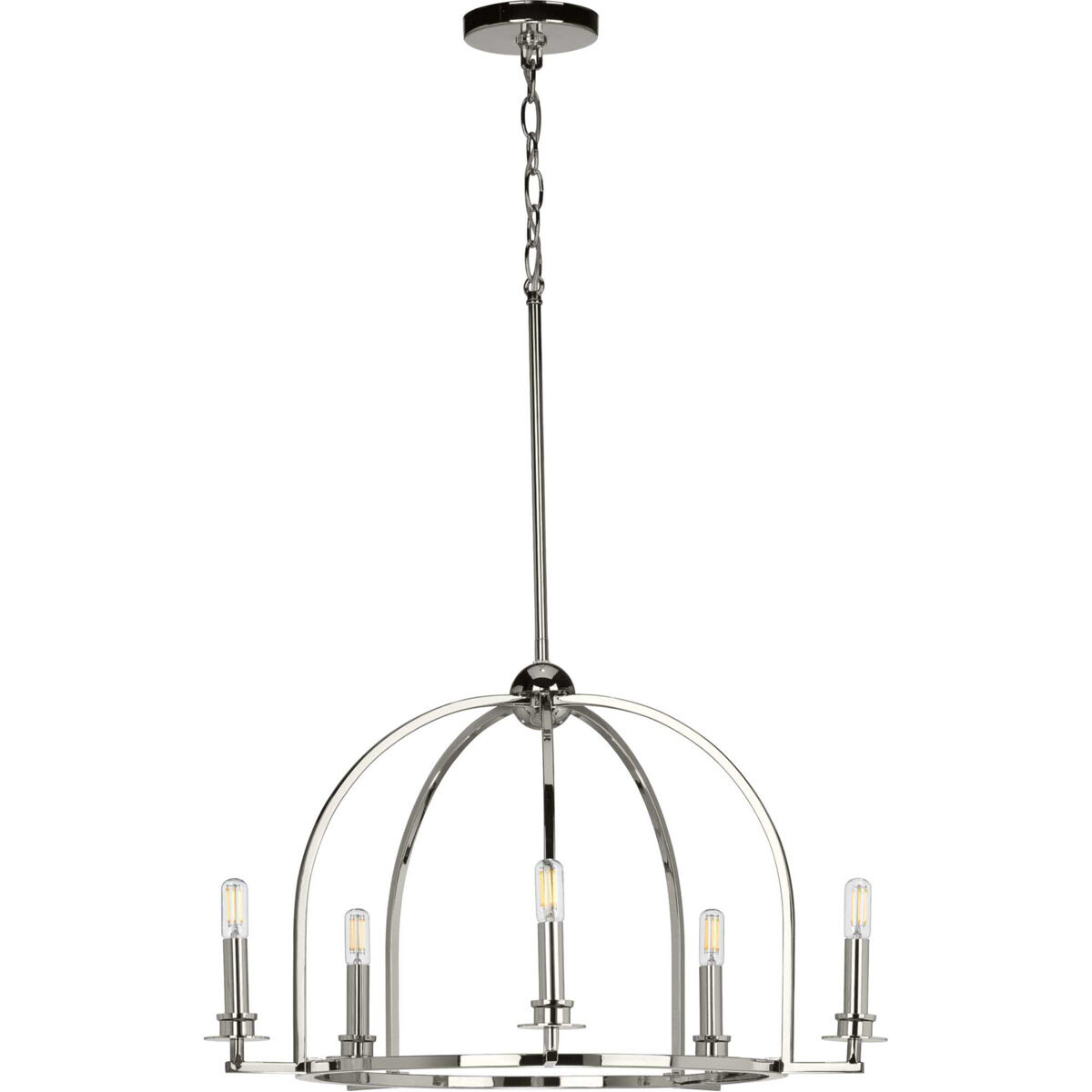 Seneca 5 Light 25.5 inch Polished Nickel Chandelier Ceiling Light