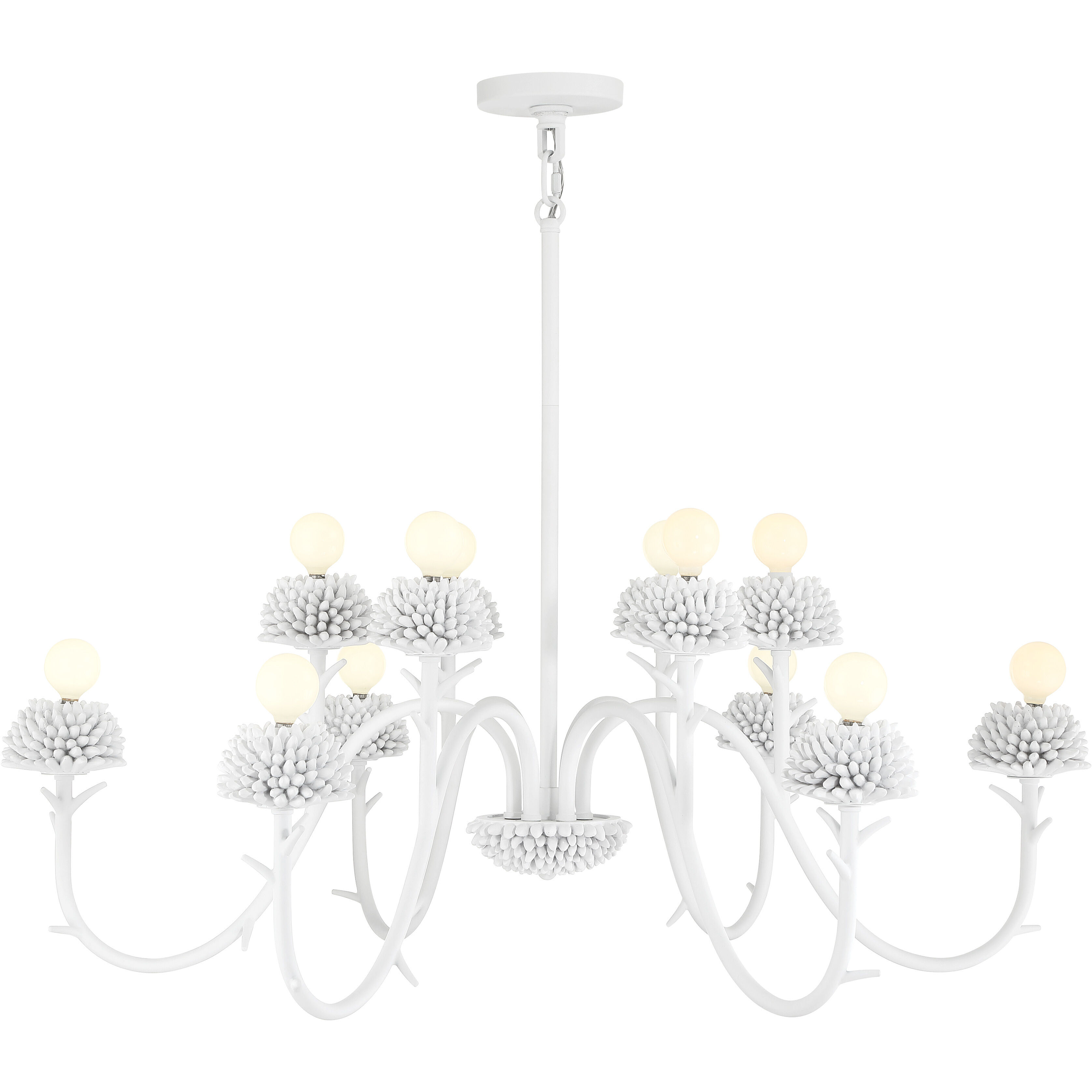 North Fork 12 Light 38 inch Sand White Chandelier Ceiling Light, Two Tier