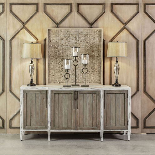 Wilder 72 X 19 inch Weathered Tuscan with Aged White Credenza, 4 Door