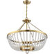 Bergamo 6 Light 26 inch Warm Brass Pendant Ceiling Light