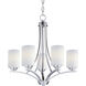 Deven 5 Light 24 inch Satin Nickel Single-Tier Chandelier Ceiling Light