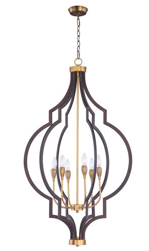 Crest 6 Light 26 inch Oil Rubbed Bronze/Antique Brass Chandelier Ceiling Light