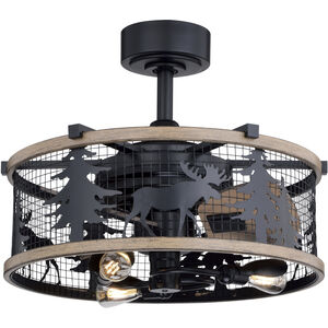 Kodiak 6.1 inch Black and Burnished Teak with Anigre Blades Ceiling Fan