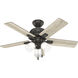 Crystal Peak 44 inch Noble Bronze with Natural Oak/Golden Maple Blades Ceiling Fan