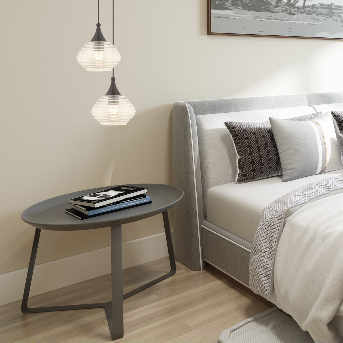 Art Glass 1 Light 8 inch English Bronze Mini Pendant Ceiling Light