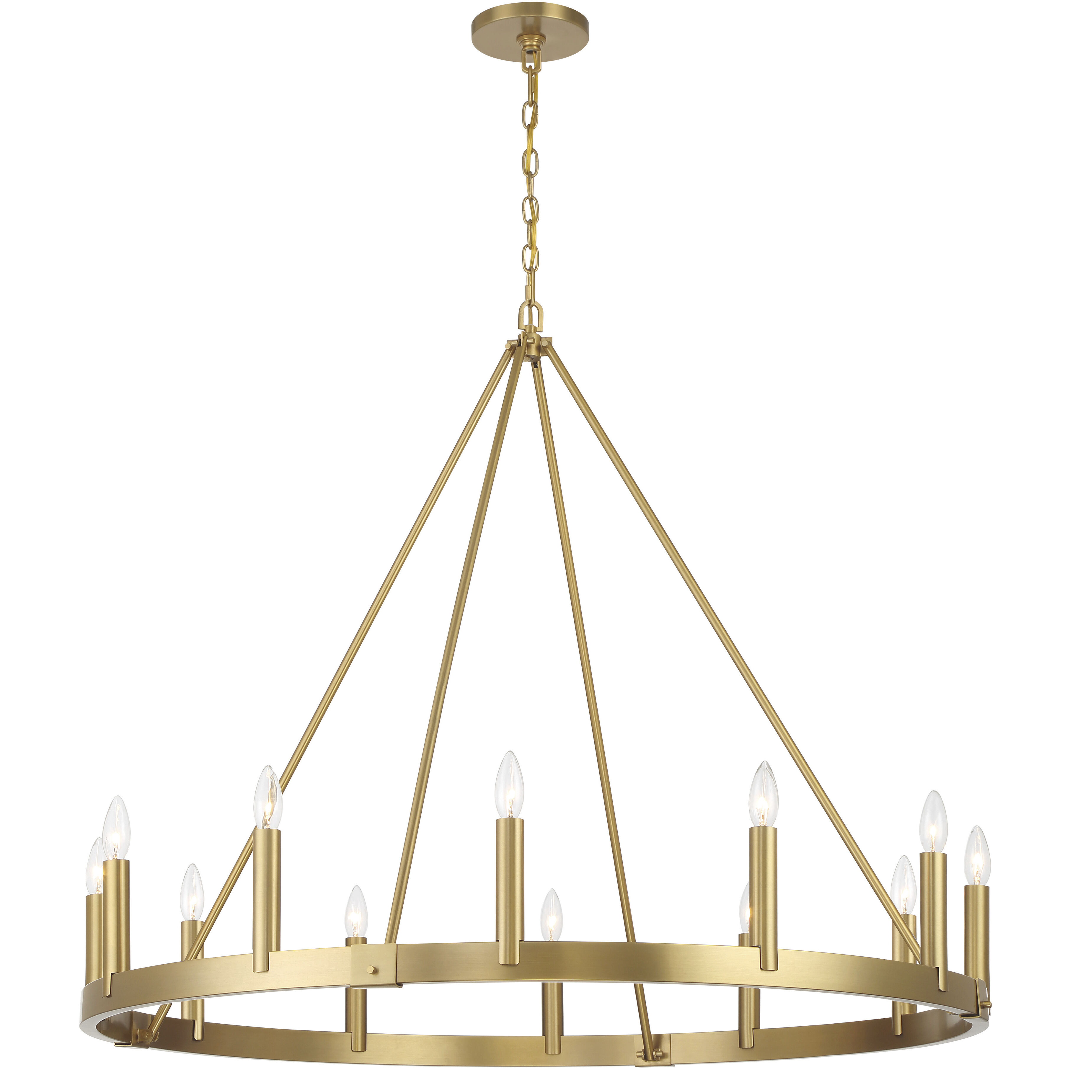 Dutton 12 Light 42.5 inch Signature Brass Chandelier Ceiling Light