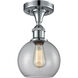 Ballston Athens 1 Light 8 inch Polished Chrome Semi-Flush Mount Ceiling Light in Clear Glass, Ballston