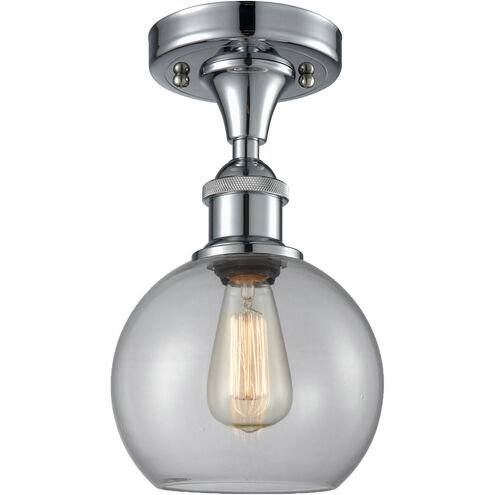 Ballston Athens LED 8 inch Polished Chrome Semi-Flush Mount Ceiling Light in Clear Glass, Ballston