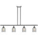 Ballston Caledonia 4 Light 48 inch Brushed Satin Nickel Island Light Ceiling Light in Charcoal Glass, Ballston