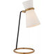 AERIN Clarkson 17 inch 40 watt Black and Brass Table Lamp Portable Light