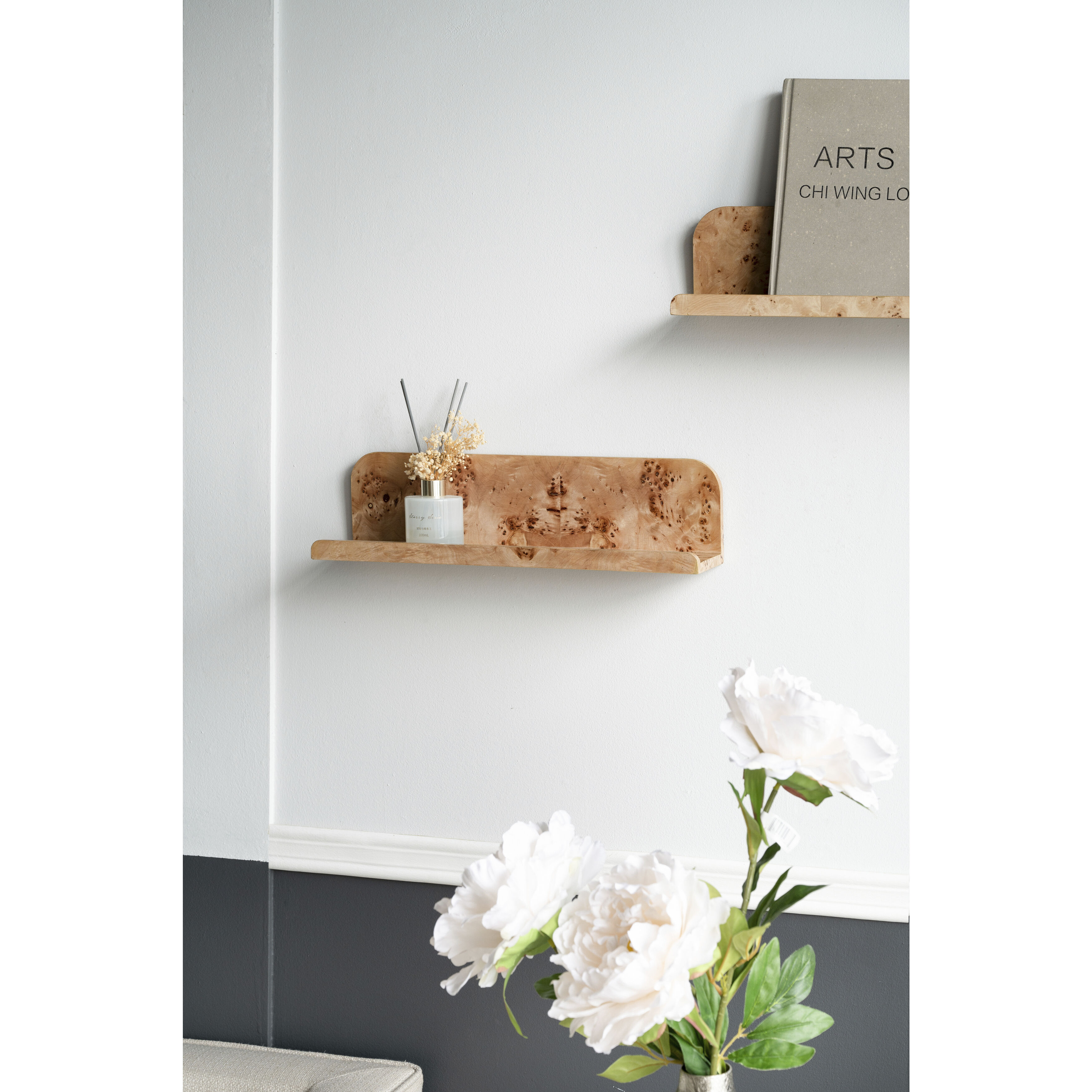 Anita 23.6 inch Brown Wall Shelf