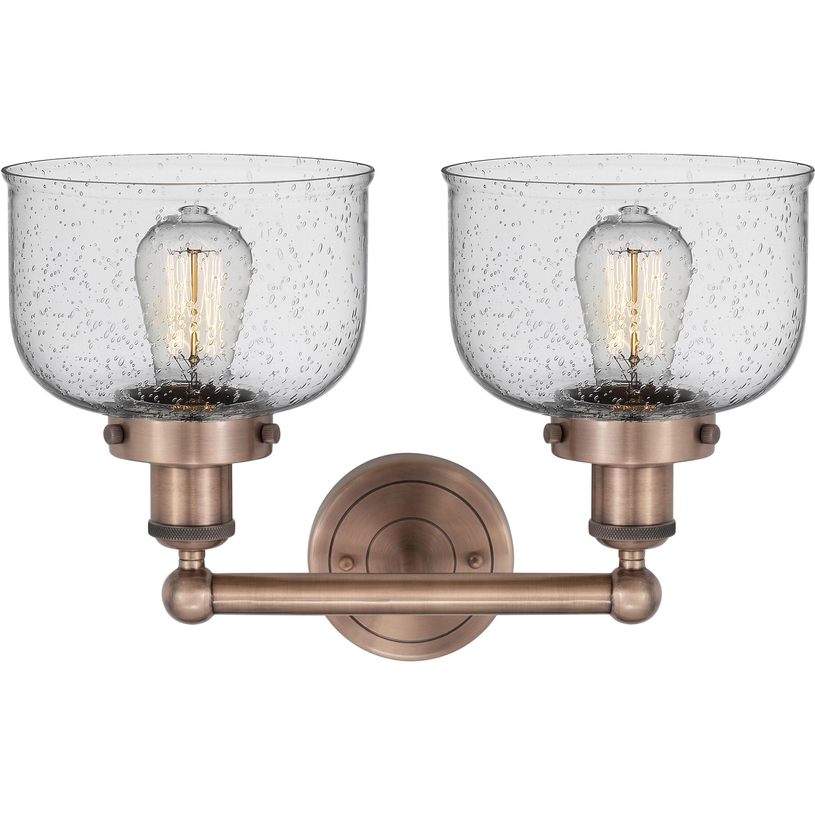 Bell 2 Light 15.5 inch Antique Copper Bath Vanity Light Wall Light in Seedy