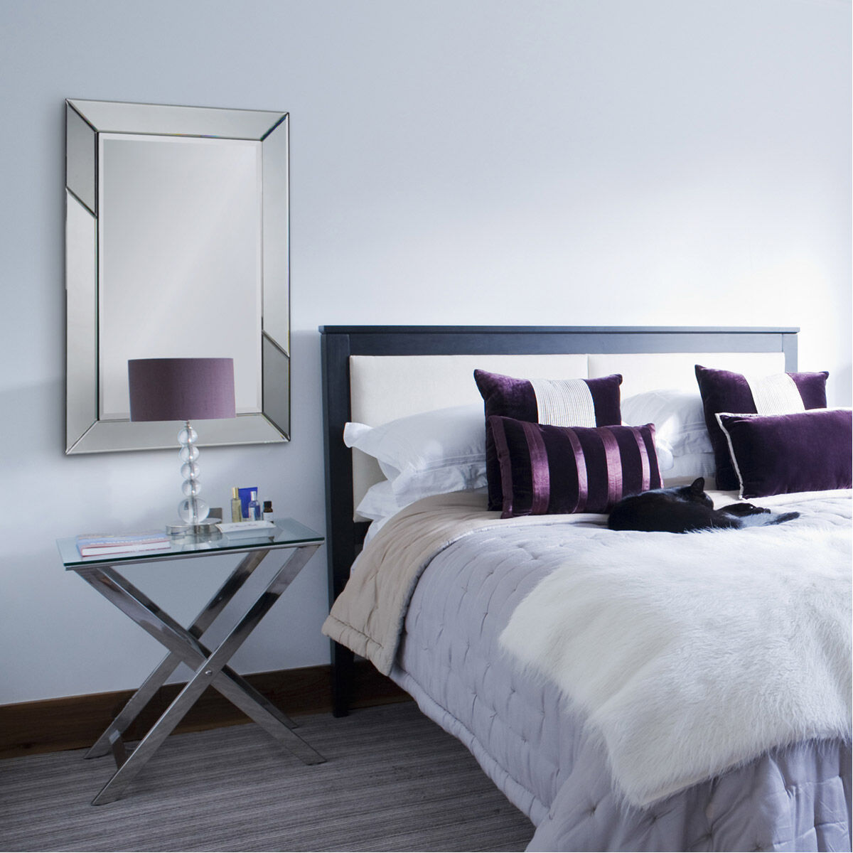 Rumba 36 X 24 inch Silver and Grey Wall Mirror