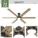 Gravity 72 inch Noble Bronze with Golden Maple Blades Ceiling Fan