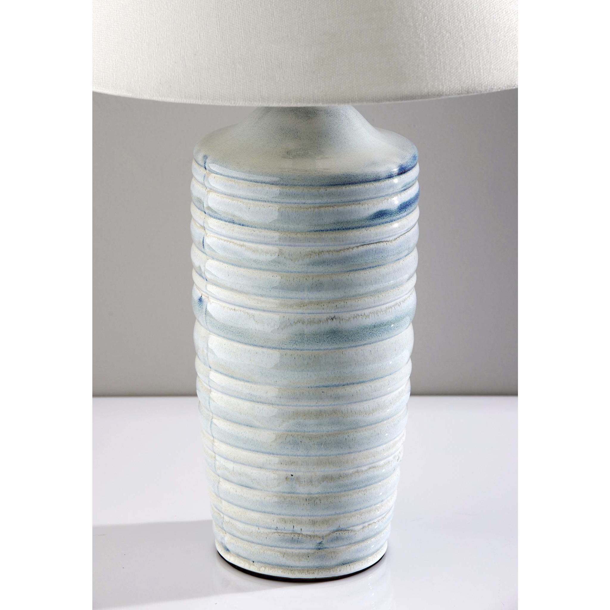 Catalina 25 inch 100.00 watt Light Blue Ribbed Ceramic Table Lamp Portable Light