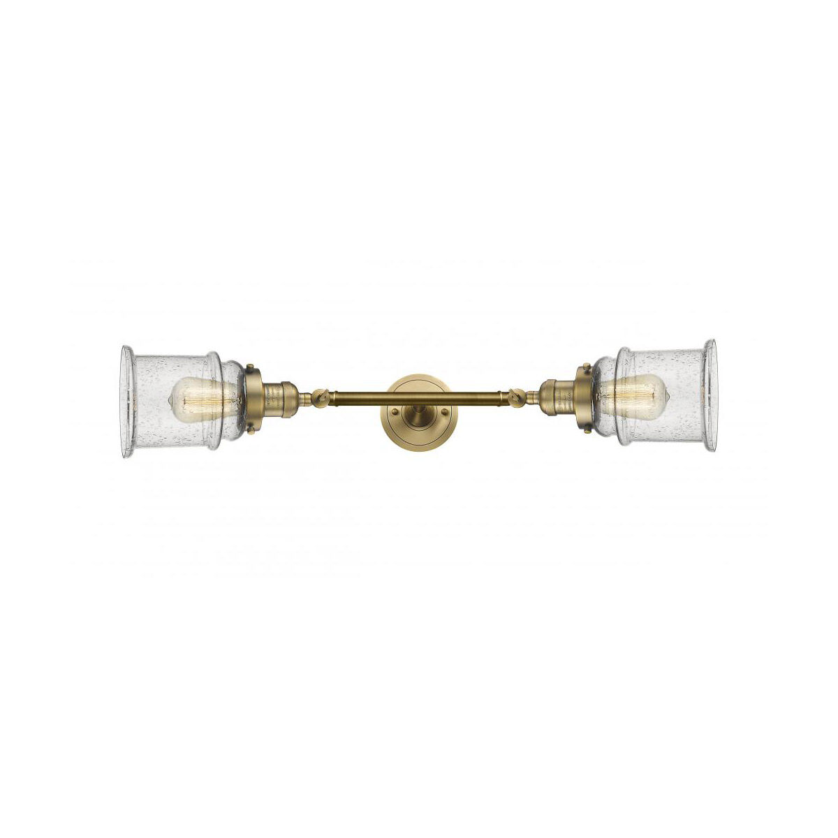 Franklin Restoration Canton 2 Light 6 inch Brushed Brass Bath Vanity Light Wall Light in Seedy Glass, Franklin Restoration