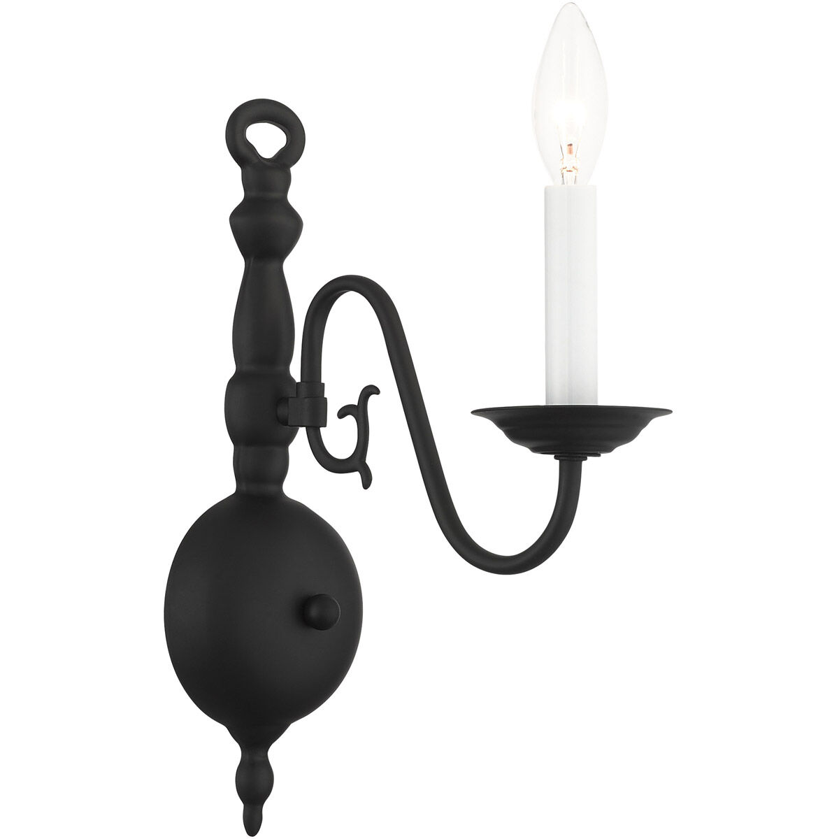 Williamsburg 1 Light 4 inch Black Sconce Wall Light