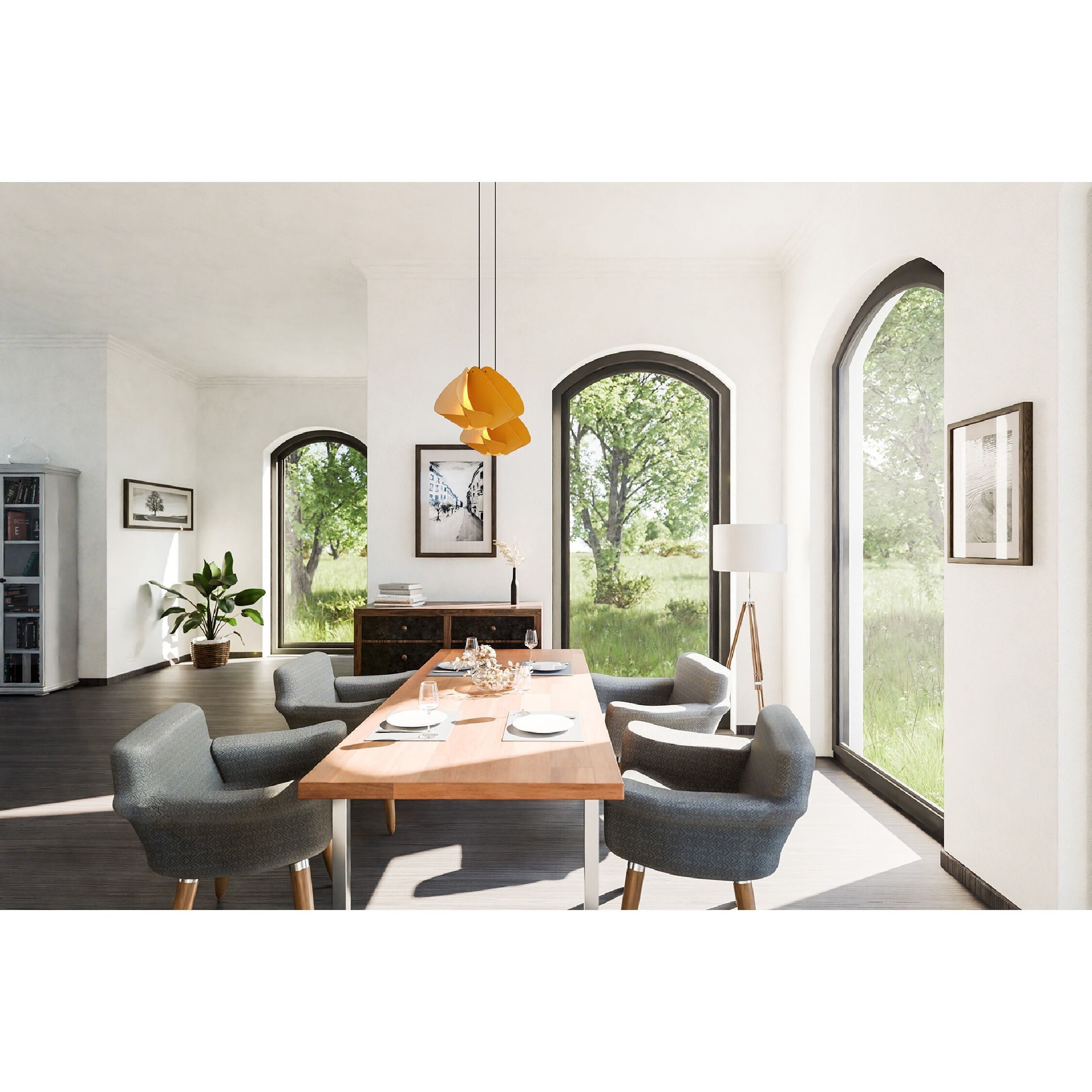 Matilda 1 Light 17.4 inch Black/Ocher Pendant Ceiling Light in Ocher/Ash, 17 in