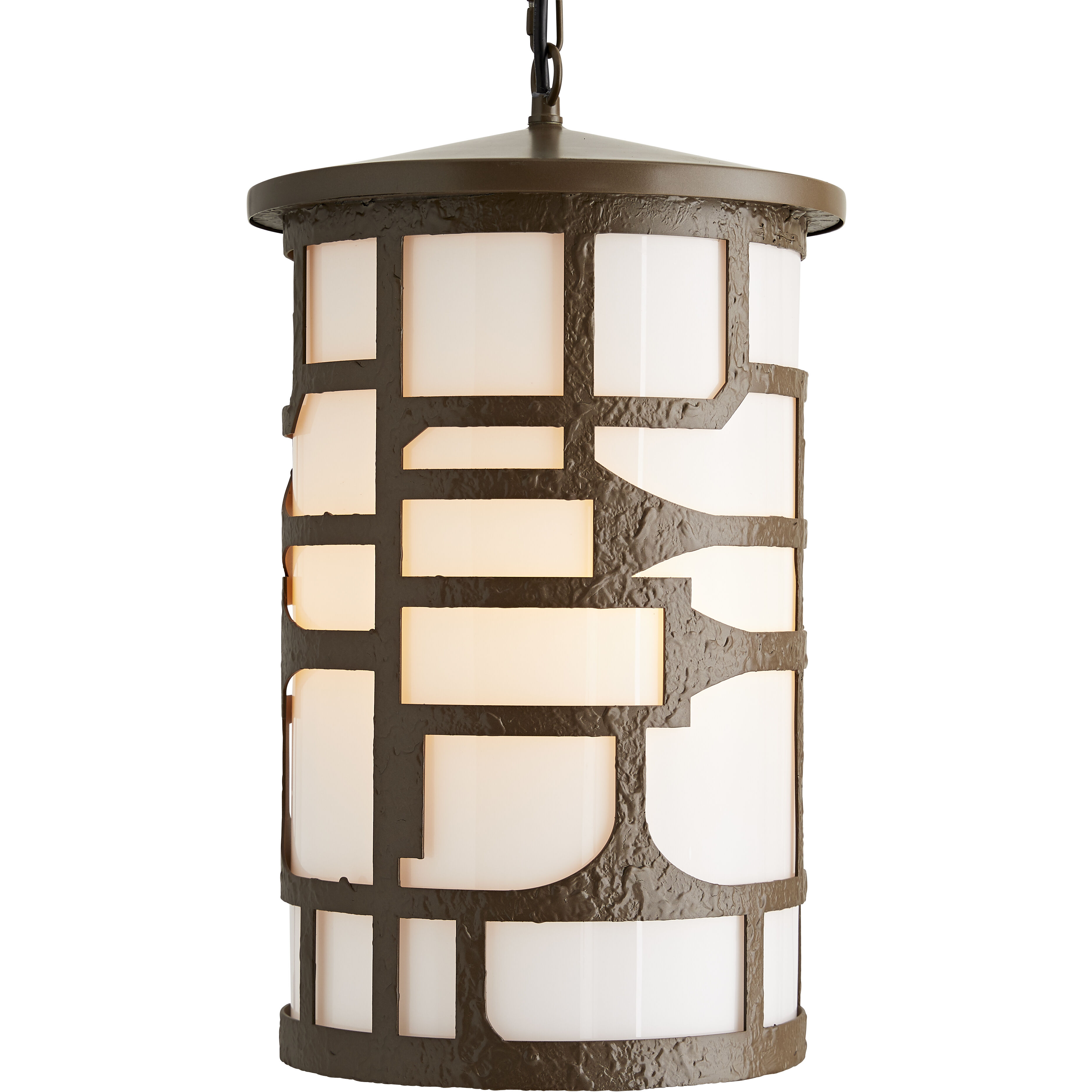 Shani 3 Light 13.5 inch Aged Brass Outdoor Pendant