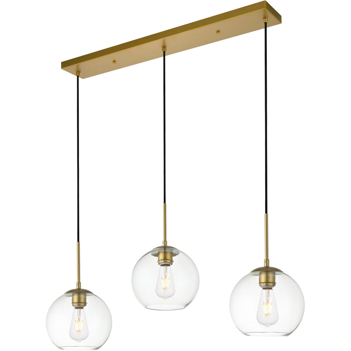 Baxter 3 Light 36 inch Brass Pendant Ceiling Light
