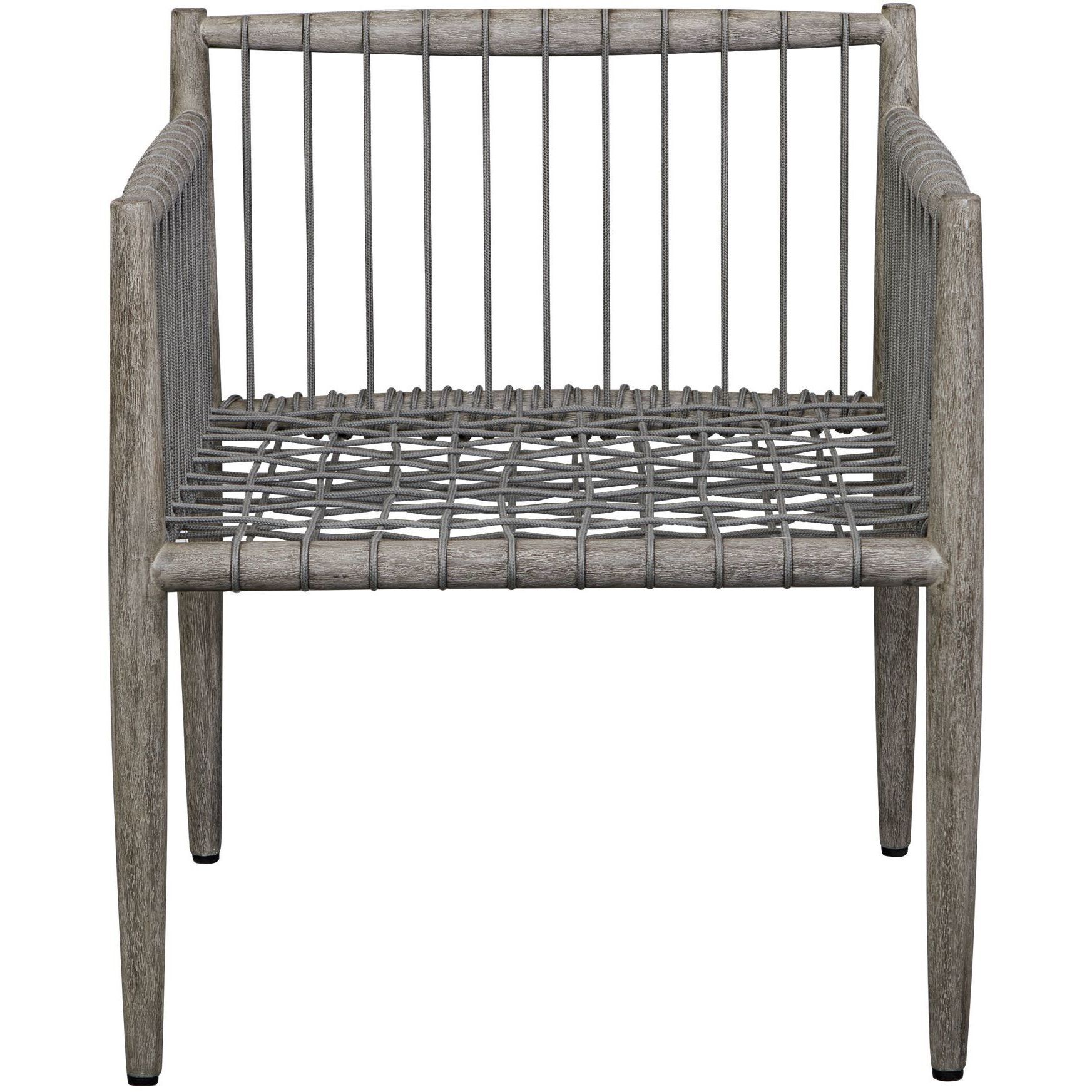 Borneo Weathered Dark Gray and Oyster White Outdoor Dining Chair