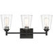 Westin 3 Light 23 inch Matte Black Bath Bar Wall Light