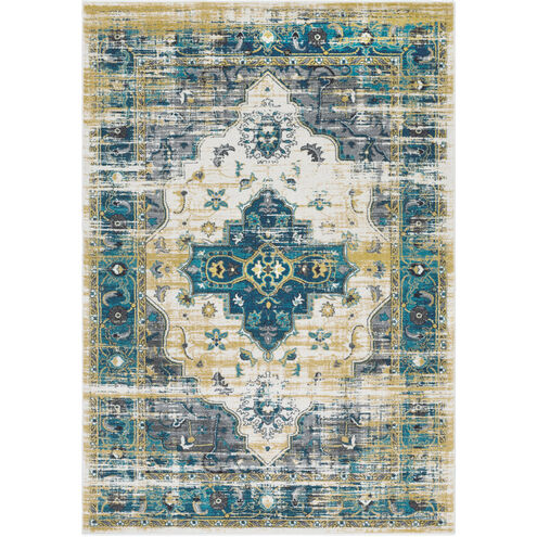 Pepin 90 X 63 inch Blue and Blue Area Rug, Polypropylene