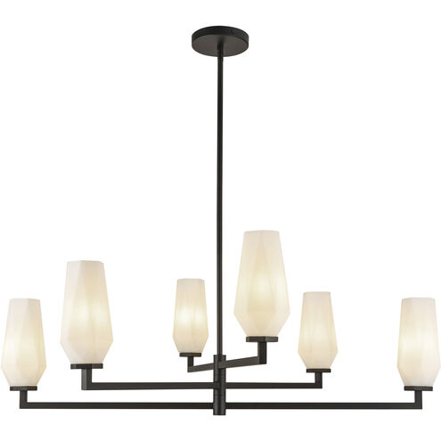 Alora Mood Krysta 6 Light 35.13 inch Matte Black Chandelier Ceiling Light