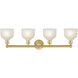 Dayton 4 Light 32.5 inch Satin Gold Bath Vanity Light Wall Light in White