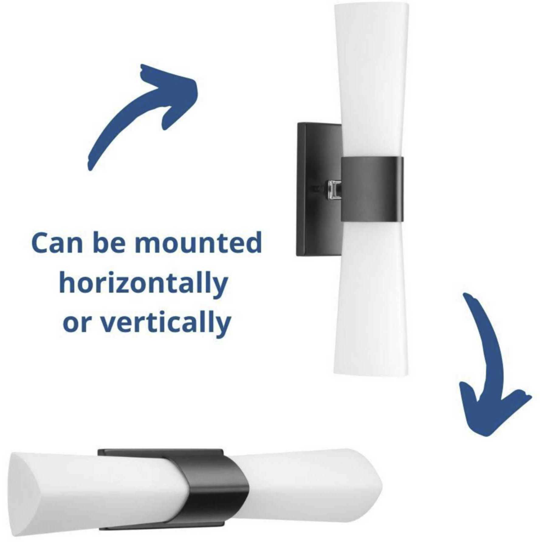 Zura 2 Light 5 inch Matte Black Bath Vanity Wall Light, Design Series