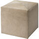 Pinstriped 16 inch Black & Cream Hide Ottoman